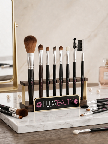 Huda Beauty Pro-Essentials: 8-Piece Professional Makeup Brush Set – Master the Art of Flawless Beauty